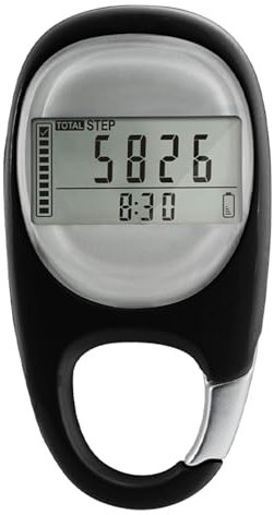 DOOCECIY 3D Pedometer Step Counter, Portable Track Steps and Mileage in Real Time Stepometer for Walking