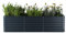 blumfeldt High Grow Jardineras Exterior Rectangulares 1440L en Acero Galvalume, Resistente a la Intemperie & Óxido, Diseño Ergonómico con Base Abierta para Flores, Hierbas & Hortalizas, Fácil Montaje