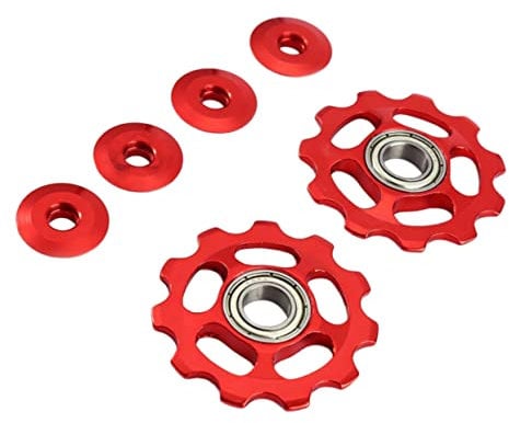 Sosoport Fahrrad Schaltwerkrolle 2 Stück 11t 13t Aluminiumlegierung Rot