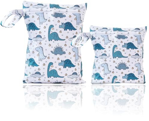 Landrain 2 Stück Wetbag Kindergarten, Schwimmsachen Nassbeutel,wiederverwendbarem Groß Wet Nasstasche