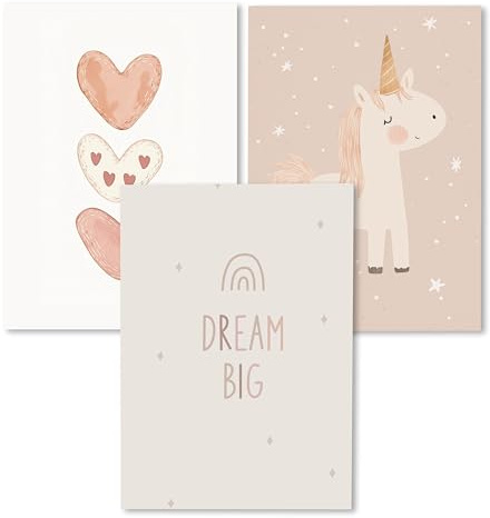 Kidsmood - Affirmationsposter für Kinderzimmer - Ermutigende bilder fürs Kinderzimmer Mädchen & Jungen – Babyzimmer Deko – Wandbilder Tiere für Kinderzimmer deko [Deam Big |21x30 cm ]
