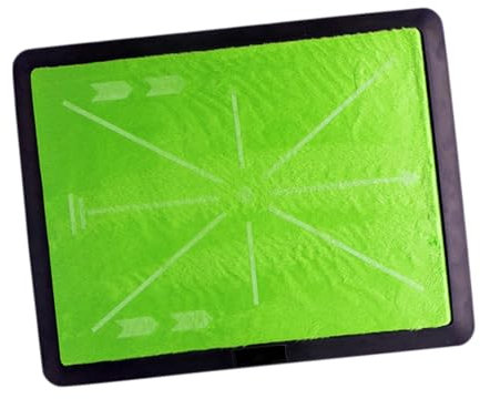 Baoblaze Golf Trainingsmatte mit Matte Home Ersatz Tragbare Übungs Trainingshilfe für Golfer Frauen Männer Anfänger Chipping Fahren, Weiße Linie