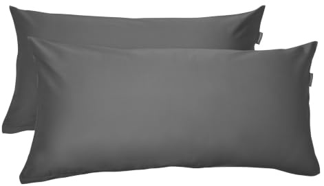 Schiesser Kissenhüllenset Ella - Baumwollsatin - 2-teilig - 40 x 80 cm - Dunkelgrau