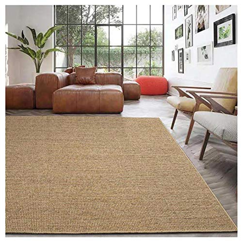 Handgefertigter Sisal-Teppich, moderne Jute, für Schlafzimmer und Balkon, Naturfaser, Kratzmatte mit solidem beigefarbenen Rand, umweltfreundlich und langlebig