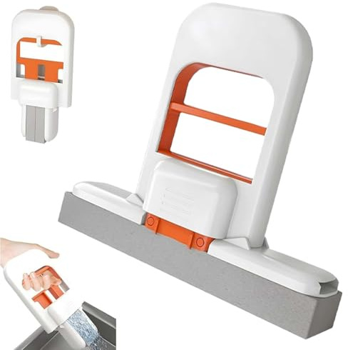 Mini Trapeador Portatil WISIRENT, Trapeador Portátil Plegable de Escritorio Mini Trapeador Plegable de Escritorio, Reutilizable Trapeador Portátil Autoapretable para Baño, Cocina y Auto