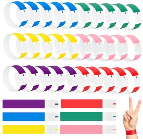 600 Pièces Bracelets d'Identification, Bracelets en Papier pour Événements, Imperméables Bracelets d'Identification, Bracelets d'Entrée pour Événements, Soirées, Festivals et Voyages