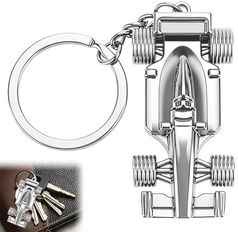 EZVEZS Porte-clés de voiture, porte-clés F1, porte-clés de voiture de course, porte-clés de voiture de course, porte-clés en métal, accessoire de clé de voiture, cadeau pour les fans de course