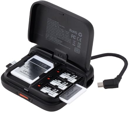 PGYTECH CreateMate Mini SD/Micro SD Kartenleser, USB 3.1 Schnell, Schwarz | 312MB/s Schnelle Übertragung, OTG Speicher Box, Kompatibel mit Windows/Mac/Linux/Android/iPad OS, Mini Tragegurt Hülle