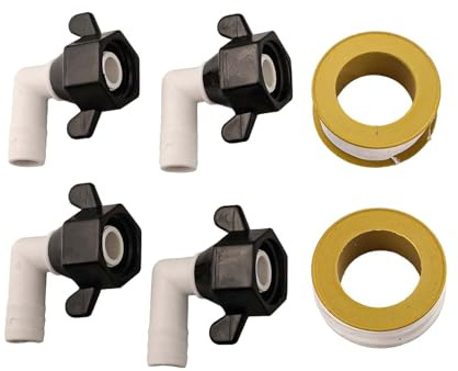 Raccord coudé ardillon 1/2 x 1/4 et raccords de pompe à eau pivotants droits pour camping-car avec ruban d'étanchéité