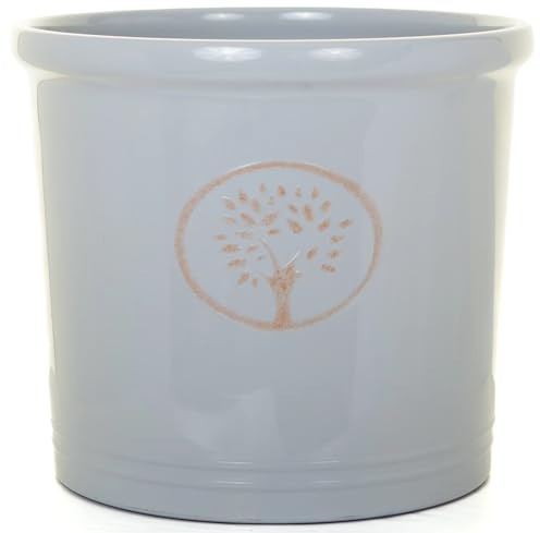Muddy Hands Woodland Crest Planter – Large Lightweight Garden Plant Pot | Frost Proof & UV Resistant | Indoor & Outdoor Planter (Grey, 29 Litre)