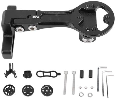 Lxwraptorial Cycling Computer Mount Aluminum Alloy Integrated Extension Bracket, Weather Resistant Ergonomic Design for Wahoo Hammerhead and All Major Bike Computers