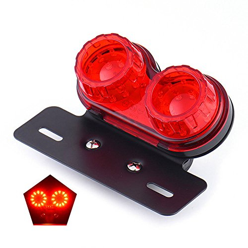 ANKIA 40-LED 40W Motorcycle Tail Light Integrated Running Lamp Brake&Turn Signal Light with License Plate Bracket for Harly Motorcycle Street Bike Cruiser Chopper (Red)