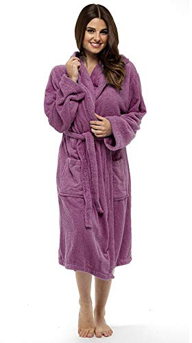 CityComfort Bademantel Damen Frottee, Baumwoll Sauna Bademantel Damen (Wilde Orchidee, M)