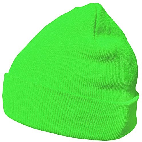 DonDon Mütze Herren Mütze Damen Wintermütze Beanie klassisches Design neongrün