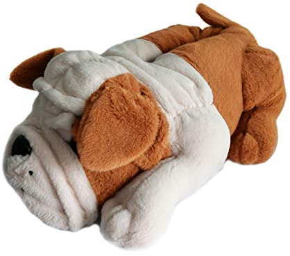 Onmygogo Hausschuhe für Herren und Damen, Plüsch-Winter-Hausschuhe, Bulldoggen (31/33 EU, Braun, numeric_31)