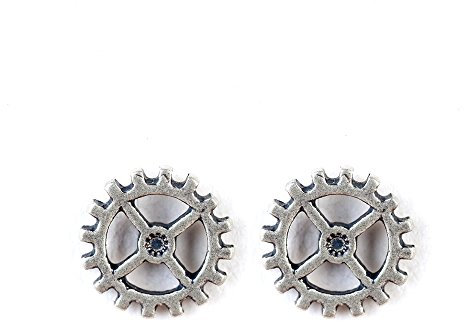 Cereoth Zahnräder Gotisch Ohrstecker 925 Sterling Silber Ohrringe Neutral Ohrschmuck Geschenk