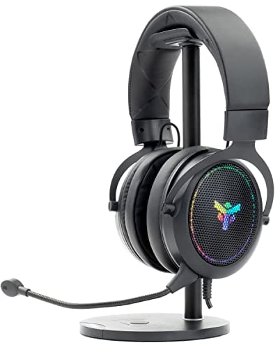 Itek – Cuffie Gaming H500 - Cuffie Gaming con Microfono Removibile. Cuffie surround 7.1 Virtuale, cancellazione rumore esterno, illuminazione LED RGB. Adatti per PC e console, nero, regolabile.