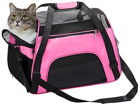 DONYER POWER Transporttasche für Hunde und Katzen, weich, mit Netz-Oberseite und Seiten