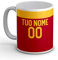 quickgadget Idea Arredo Casa Regalo Tazza Sport in Ceramica Sport per Tifoso Calcio Roma, Personalizzato con Nome e Numero