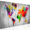 B&D XXL Acrylglasbild Weltkarte 150x60 cm 5 Teilig Wandbild auf Acryl Glasbilder Kunstdruck Moderne Acrylglas Platte Wanddekoration Geschenke Heimdekoration Glasbild - Abstrakt bunt Landkarte Reise