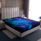 Galaxis Serie Spannbetttuch Blau Lila Sternenhimmel Bedrucktes Dekor Bettwäsche-Sets für Frauen Teenager-Jungen Universum Weltraum-Thema Spannbetttücher Nebel Galaxis-Bettwäsche-Dekor-Set, 160x200