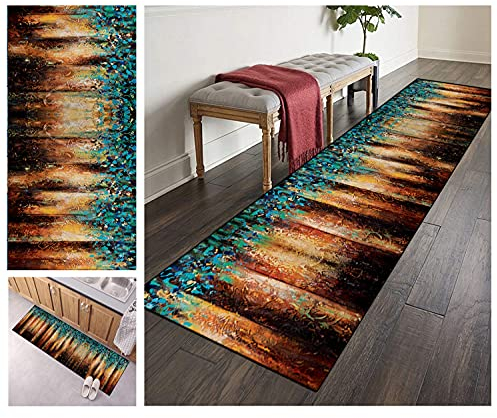 ZVEZVI Teppich Läufer Flur rutschfest Washchbar 80X400cm Bunt Vintage Lang Meterware, Teppichläufer läufer Polyester Anpassbar