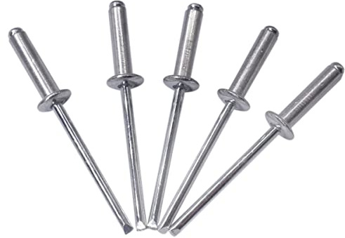 (100 Stück) Blindnieten 4,0 x 16 mm, Kuppelkopf offen Typ, DIN 7337, Aluminiumniete und Stahldorn, Popnieten (100, 4,0 x 16 mm)