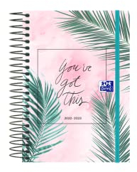 Oxford, Kalender 2022 2023 Tag pro Seite, extra Deckel, 11,8 x 16,8 cm, Spanisch, tropisches Design You've Got This, 400168383