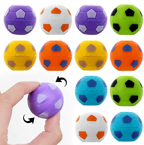Abeillo 12 Stück Stressball Fingerspitzen Spielzeug 3,5 cm Mini Fußball Spinner Stress Sportball Relief Toys, Drehbare Stressbälle Spiel, Sensorisches Spinnendes Spielzeug für Kinder und Erwachsene