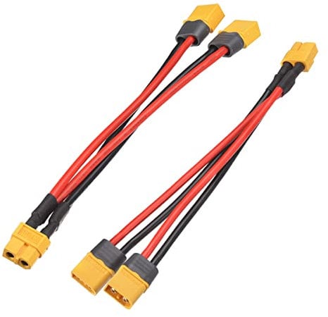 ELFCULB 2pcs XT60 Parallel Battery Connector 12AWG XT60 Y Splitter Cable for DJI Phantom Quadcopter RC Car(150mm)