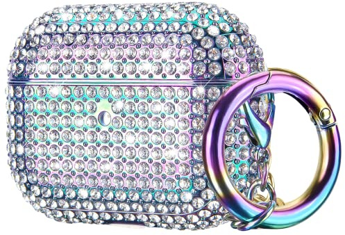 Diamond Glitter Airpod PRO Case PERSONALLY YOURZ Premium Glitter Sparkle hard Airpod Pro Case 【Front LED Visible, Support Wireless Charging】Bling Airpod Pros Case For Women and Girls