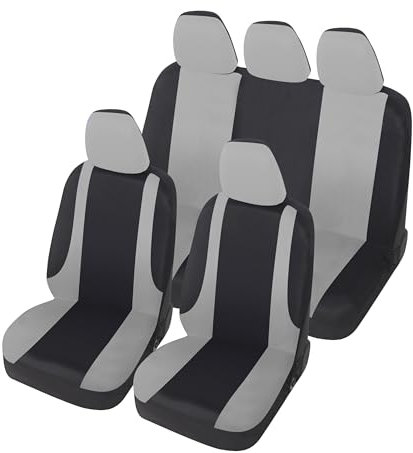 Auto Accessori Lupex - Copri sedili Auto Universali LS10 | Colore Grigio | Set Anteriori e Posteriori | Poliestere | No Suv