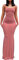 WINKEEY Vestito Donna Abito Lungo Elegante Abiti da Cerimonia Lunghi Vestiti Eleganti Y2k Maniche Lunghe Vestito Abito da Cocktail, Rosa L
