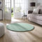 Taracarpet Supersoft kurzflor Teppich Fiona Wohnzimmer Schlafzimmer Kinderzimmer Flur Läufer waschbar rutschfest Uni Mint 120 cm rund