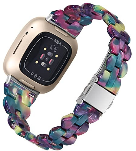 AISPORTS Compatible avec Les Bracelets Fitbit Versa 4 Strap/Fitbit Sense 2 en Résine pour Femmes, Bracelet Sport Fin et Léger en Résine, Réglable Bracelet de Rechange pour Fitbit Versa 4/Sense 2