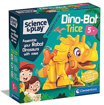 Clementoni- Science & Play Dino Bot Triceratops: Educational Dinosaur Building Set for Preschoolers (5+Years)