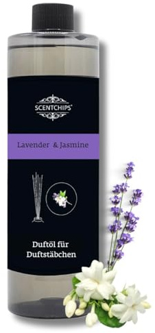 Scentchips® Lavendel & Jasmine – Aroma Oil for Diffusers & Fragrance Lamps – Long Lasting Room Scent & Perfume Refill Bottle 400ml – Home & Office Fragrance