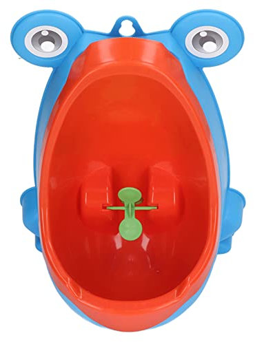 Urinario para niños con propósito divertido molino de viento lindo montado en la pared entrenamiento para ir al baño urinario para niños niños pequeños Palstic con 2 ventosas (azul)