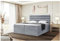 MEBLINI Boxspringbett mit Bettkasten - Gepolstert Doppelbett mit Matratze und Topper - Polsterbett mit Stauraum - Bett mit Kopfteil - Stauraumbett - Karim - 180x200 - H3/Grau Samt