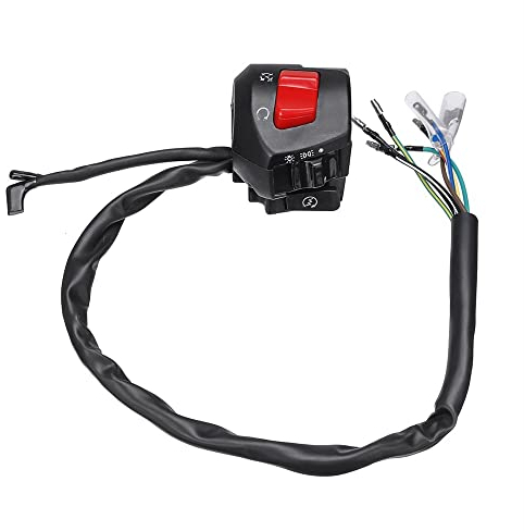 BONFUN Lichtschalter am Lenker Elektrischer Startschalter 12V Doppelgas Universal Motorrad Lenker Steuerschalter Horn Blinker Scheinwerfer