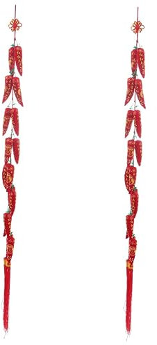 Garneck 2 Stück Hängeornamente Für Chili-Dekorationen Frühlingsfest-Ornament Festlicher Hängeanhänger Chinesisches Neujahrsdekor