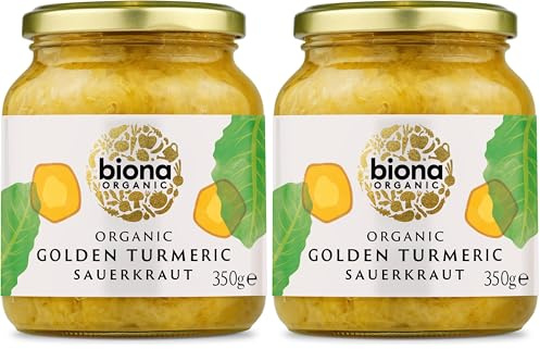 Biona Demeter Organic Sauerkraut Golden Turmeric 350g (Pack of 2)