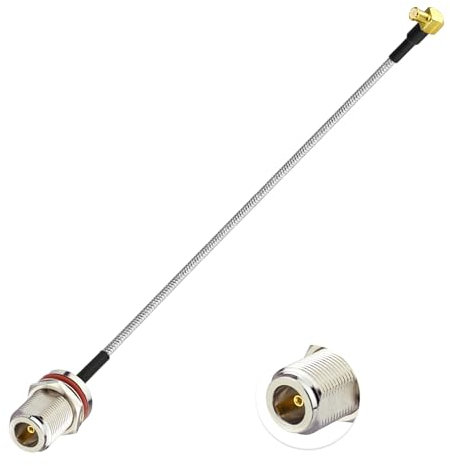 BINGFU MCX-Stecker Rechtwinklig auf N-Schott-Buchse RG402-Kabel 20 cm für HF-Anwendungen, SDR-Radio, Amateurfunk