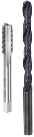 sourcing map Metric Tap and Drill Bit Set, M9 x 1 Thread Tap & 8mm Black Oxide Twist Drill Bit, Straight Flute Tap Tapping Threading Repair Tool Kit