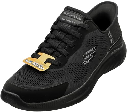 Skechers Herren Bounder 2.0 Emerged Slip-InTurnschuhe, Black Mesh/Synthetic, 48.5 EU