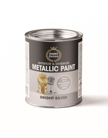 Inspired Essentials 300ml Non Drip Paint Tin Exterior Interior Hard Drying Performance Multi-Purpose Paint Tin for Metal, Wood, Plastic, Walls with Perfect Finish (1, Metallic Silver)