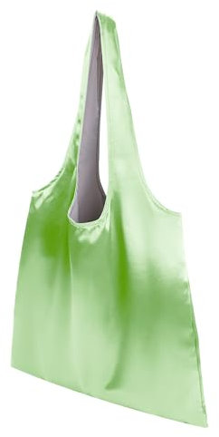 DGAZ Seide Handtasche Schultertaschen, Luxus Handtasche Shopper mit Reißverschlusstasche, Umhängetaschen Hobo Tasche (Vert Criquet)