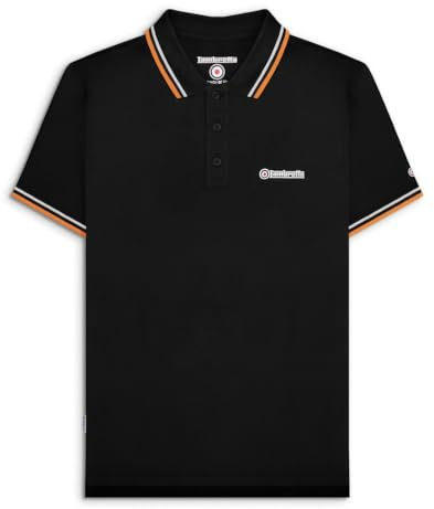 Lambretta Mens Tipped Polo Black/White L