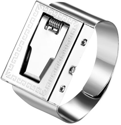 Flongo - Anello Classico Multifunzionale da Uomo, Anello Aperto Regolabile in Acciaio Inossidabile, Accessorio Conveniente Durevole