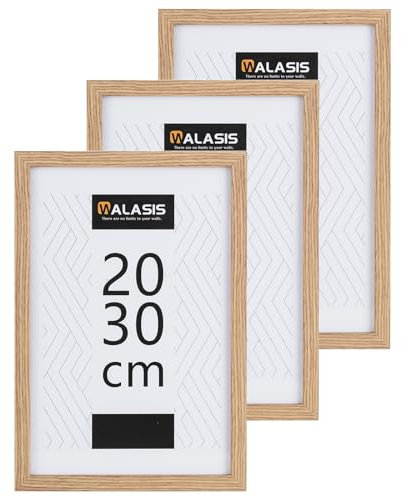Walasis Lot de 3 cadres photo pour photos, images, posters (naturel, 20x30)